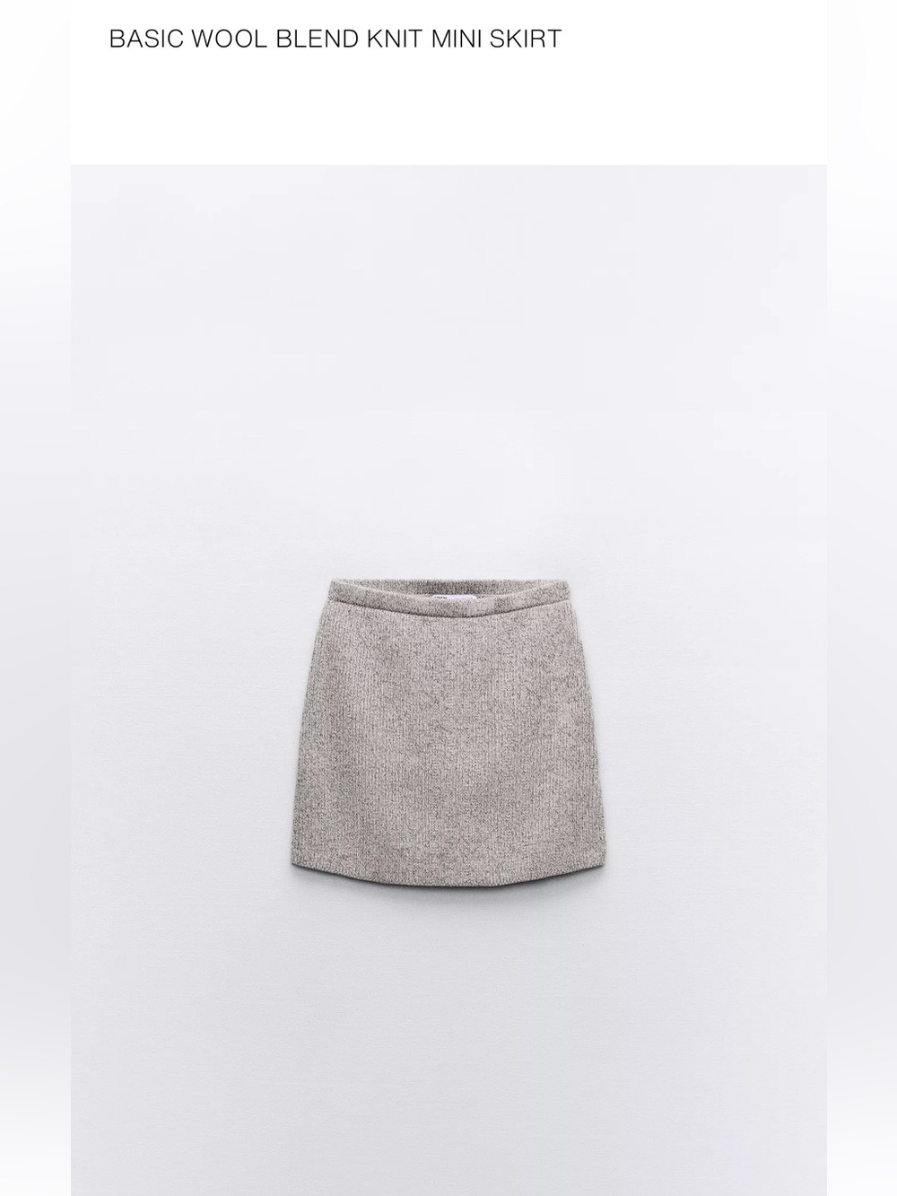 Zara Basic Wool Blend Knit Mini Skirt M NWT